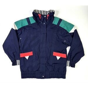 Vintage Lifestyles Mulberry Street Jacket Men's Small ColorBlock Snap Zip Up